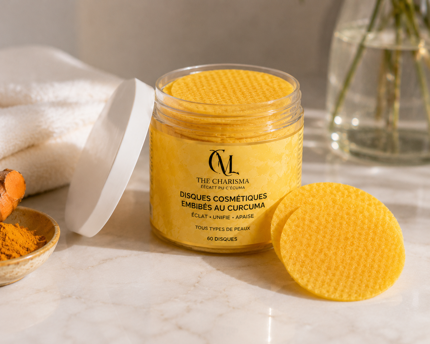 DISQUES COSMETIQUE AU CURCUMA