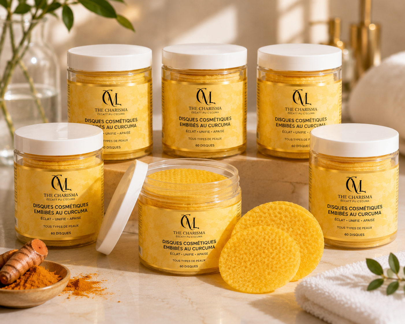DISQUES COSMETIQUE AU CURCUMA